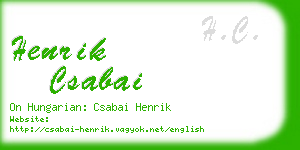 henrik csabai business card